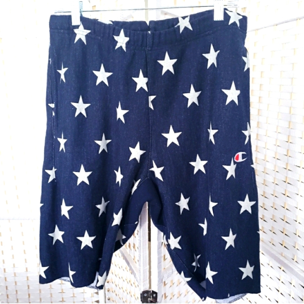 ❤️Champion❤️ long shorts white stars on dark blue MEDIUM🤍